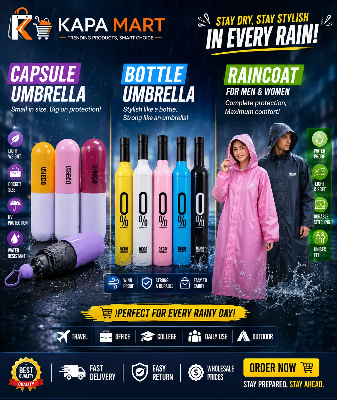 BOTTLE UMBRELLA — testing, view 2
